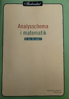 Analysschema i matematik för åren före skolår 6; Lärarhögskolan i Stockholm. PRIM-gruppen, Stockholms universitet. PRIM-gruppen
(senare namn), Stockholms universitet. PRIM-gruppen, Sverige. Skolverket, Sverige. Skolöverstyrelsen
(tidigare namn), Sverige. Skolöverstyrelsen, Sverige. Myndigheten för skolutveckling; 2000