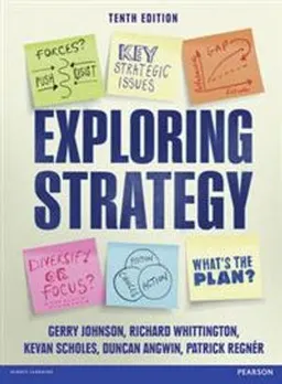 Exploring Strategy; Gerry Johnson, Richard Whittington, Kevan Scholes, Duncan Angwin, Patrick Regner; 2013