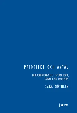 Prioritet och avtal – Intercreditoravtal i svensk rätt, särskilt vid insolvens; Sara Göthlin; 2023