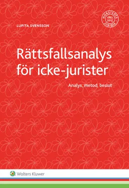 Rättsfallsanalys för icke-jurister : analys, metod, beslut; Lupita Svensson; 2017