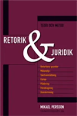 Retorik och juridik : teori och metod; Mikael Persson; 2007