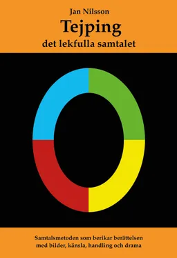 Tejping - det lekfulla samtalet. Samtalsmetoden som berikar berättelsen med bilder, känsla, handling och drama; Jan Nilsson; 2021