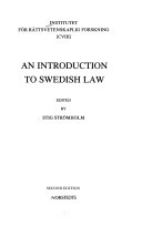 An introduction to Swedish law; Stig Strömholm; 1988