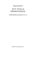 Att stilla herrevrede: trolldomsdåden på Vegeholm, 1653-54Människan i historien; Bengt Ankarloo; 1988