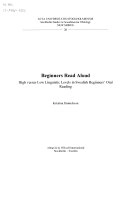 Beginners Read Aloud High versus Low Linguistic Levels in Swedish Beginners' Oral Reading; Kristina Danielsson; 2003