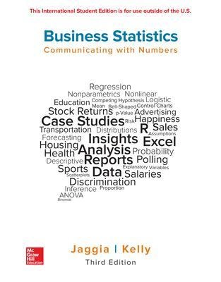 Business statistics : communicating with numbers; Sanjiv Jaggia; 2019