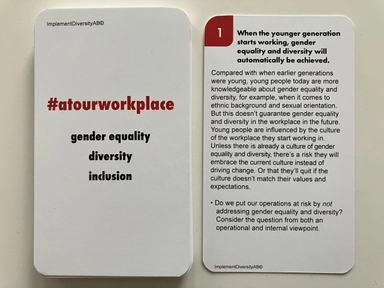 Cardgame #atourworkplace inclusion; Gabriella Fägerlind; 2018