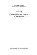 Characteristics and Varieties of Poor ReadersActa Universitatis GothoburgensisVolym 233 av Göteborg studies in educational sciences, ISSN 0436-1121; Ulrika Wolff; 2005