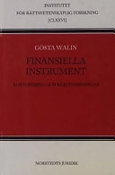 Finansiella instrument : Kontoföring och rättsverkningar; Gösta Walin; 2001