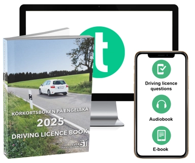 Körkortsboken på Engelska 2025 ; Driving licence book (book + theory pack with online exercises, theory questions, audiobook & ebook); Svea Trafikutbildning; 2025