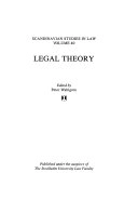 Legal theory; Peter Wahlgren; 2000