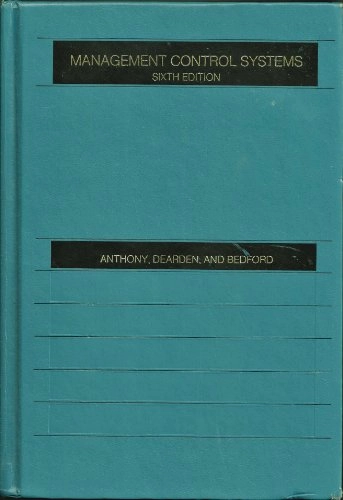 Management control systems; Robert N. Anthony; 1989