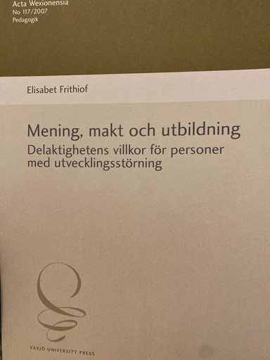 Mening, makt och utbildning; Elisabet Frithiof; 2007