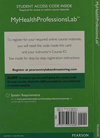 MyLab Health Professions with Pearson eText --Access Card--for Comprehensive Health Insurance; Pearson Education; 2015