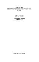 Panträtt; Gösta Walin; 1991