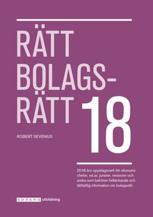 Rätt Bolagsrätt 2018; Robert Sevenius; 2018