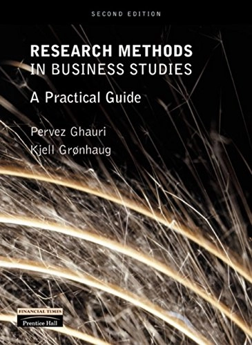 Research methods in business studies : a practical guide; Pervez N. Ghauri; 2002