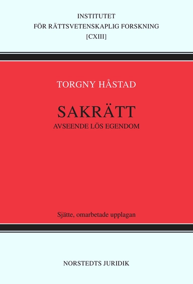 Sakrätt avseende lös egendom; Torgny Håstad; 1996