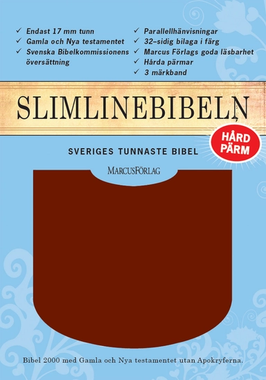 Slimline Bibeln röd konstskinn utan apokryferna; Bibelkommissionen, Svenska; 2007