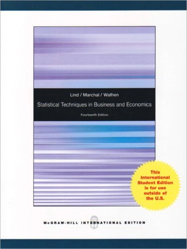 Statistical Techniques in Business and Economics; WILLIAM G. MARCHAL, SAMUEL A. WATHEN, Samuel Adam Wathen; 2010