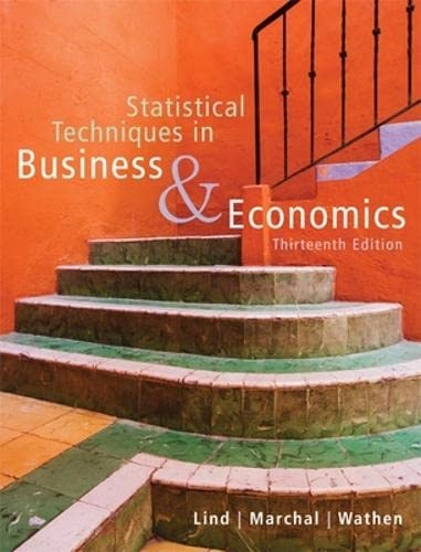 Statistical techniques in business and economics; Douglas A. Lind; 2006