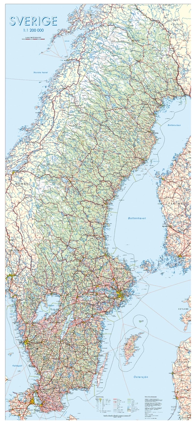 Sverige 1:1,2 milj, miljö i rör LMV; Sverige. Lantmäteriverket.; 2007