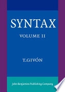 Syntax; Talmy Givón; 2001