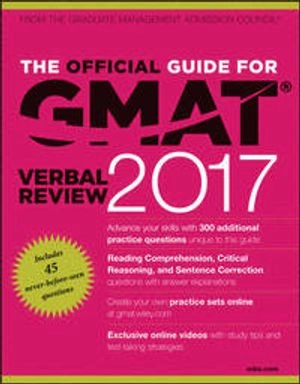 The Official Guide for GMAT Verbal Review 2017 with Online Question Bank and Exclusive Video; Gmac; 2016