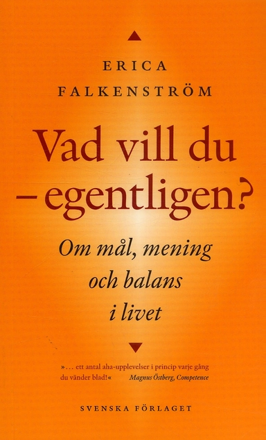 Vad vill du - egentligen? : om mål, mening och balans i livet; Erica Falkenström; 2005