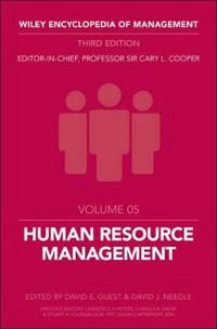 Wiley Encyclopedia of Management, Volume 5, Human Resource Management, 3rd; Cary L. Cooper; 2014