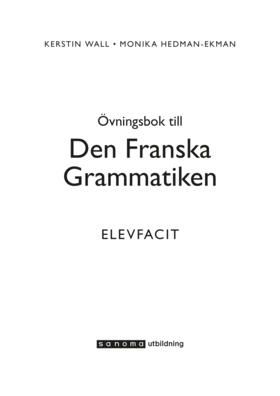 Den Franska Grammatiken Elevfacit