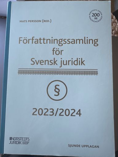 Författningssamling för Svensk juridik : 2023/2024