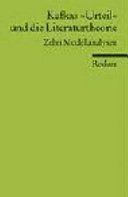 Kafkas 'Urteil' und die Literaturtheorie