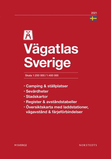 M Vägatlas Sverige 2021 : Skala 1:250.000-1:400.000