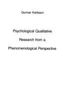 Psychological Qualitative Research from a Phenomenological Perspective