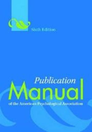 Publication Manual of the American Psychological Association