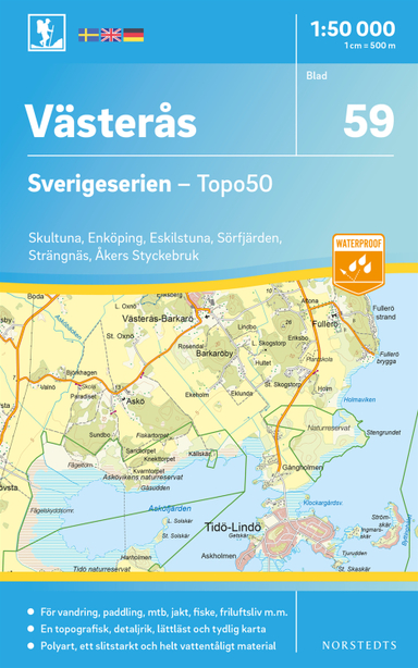 59 Västerås Sverigeserien Topo50 : Skala 1:50 000; Sverige. Lantmäteriet; 2018