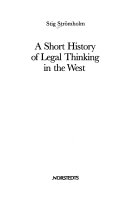 A short history of legal thinking in the west; Stig Strömholm; 1985