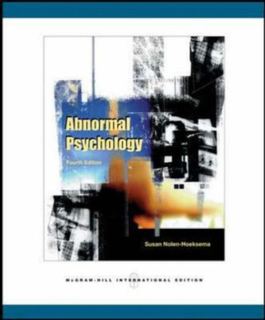 Abnormal Psychology with MindMap CD and PowerWeb; Susan Nolen-Hoeksema; 2007