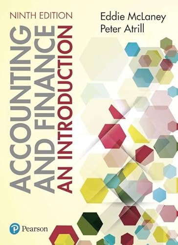 Accounting and Finance: An Introduction; Eddie McLaney; 2018