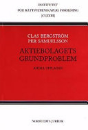 Aktiebolagets grundproblem; Clas Bergström; 2001