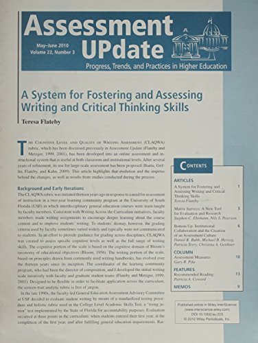 Assessment Update: Progress, Trends, and Practices in Higher Education, Vol; Oddbjörn Evenshaug; 2010