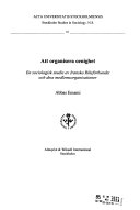 Att organisera oenighet En sociologisk studie av Iranska riksförbundet och dess medlemsorganisationer; Abbas Emami; 2003