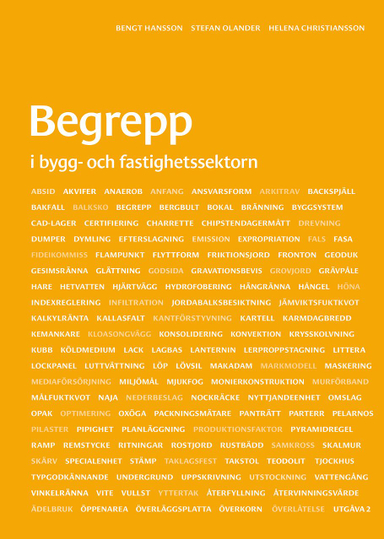 Begrepp i bygg- och fastighetssektorn; Bengt Hansson, Stefan Olander, Helena Christiansson; 2021