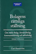 Bolagens rättsliga ställning; Carl Hemström; 2000