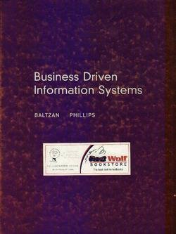 Business Driven Information SystemsMcGraw-Hill higher education; Paige Baltzan, Amy Phillips