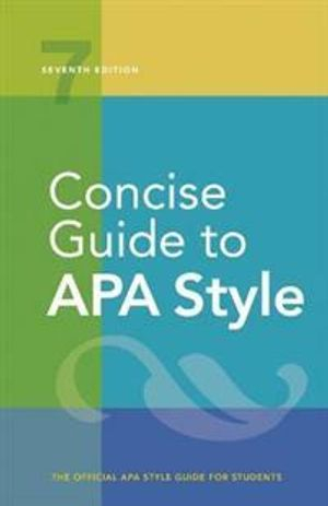 Concise Guide to APA Style; American Psychological Association; 2019