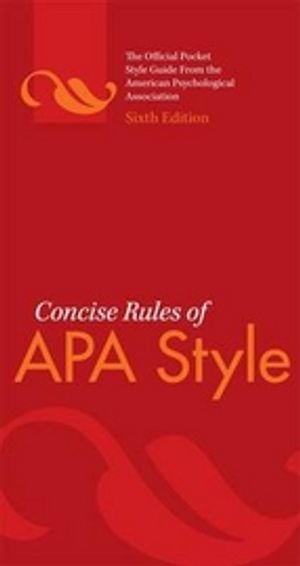 Concise Rules of APA Style; American Psychological Association; 2009