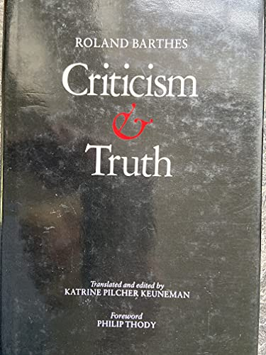 Criticism and truth; Roland Barthes; 1987