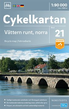 Cykelkartan Blad 21 Vättern runt, norra delen : Skala 1:90.000; Norstedt; 2018